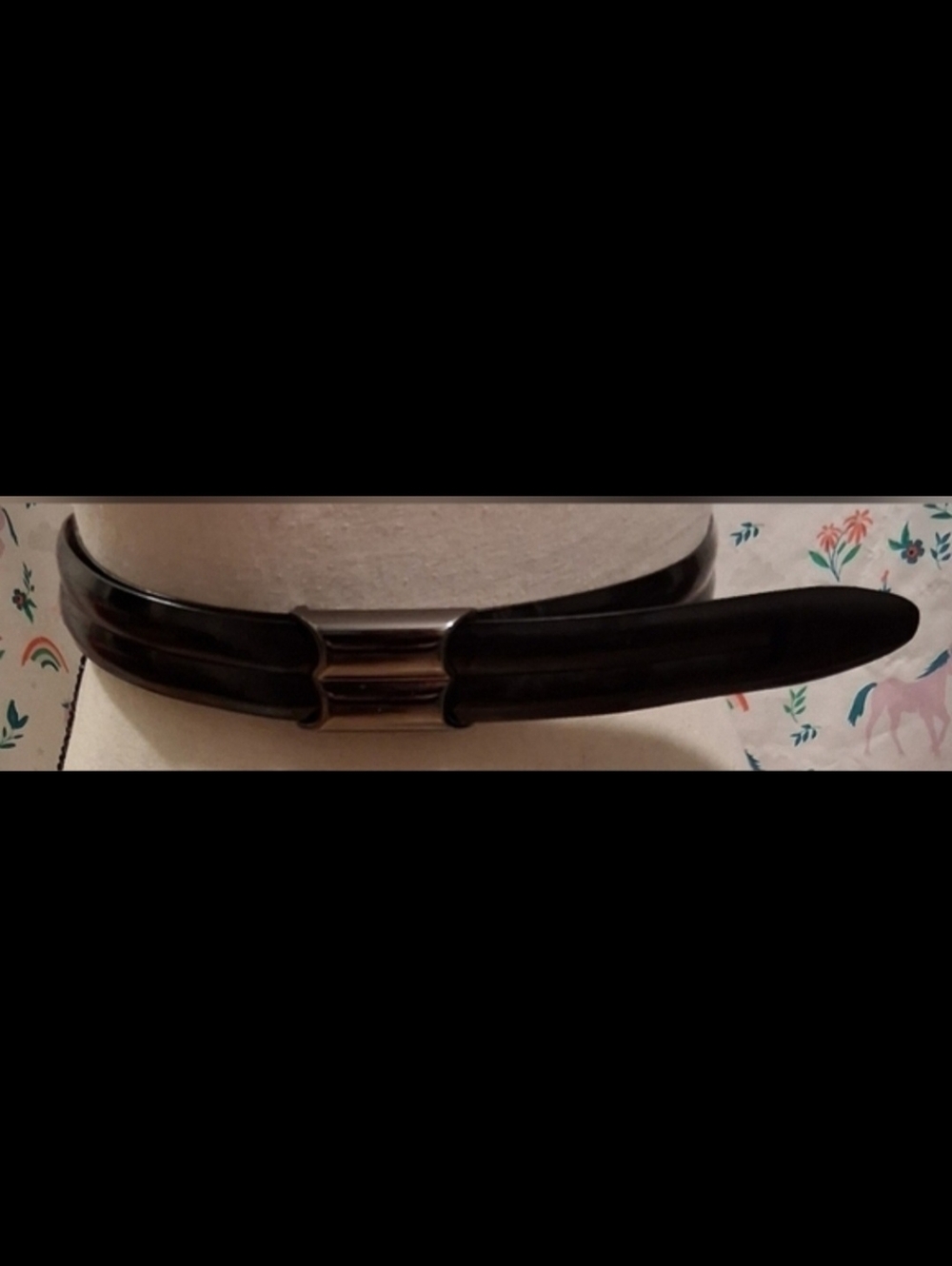 EUC Bally Black Patent Leather Casual Everyday Preppy Unisex Belt 43in